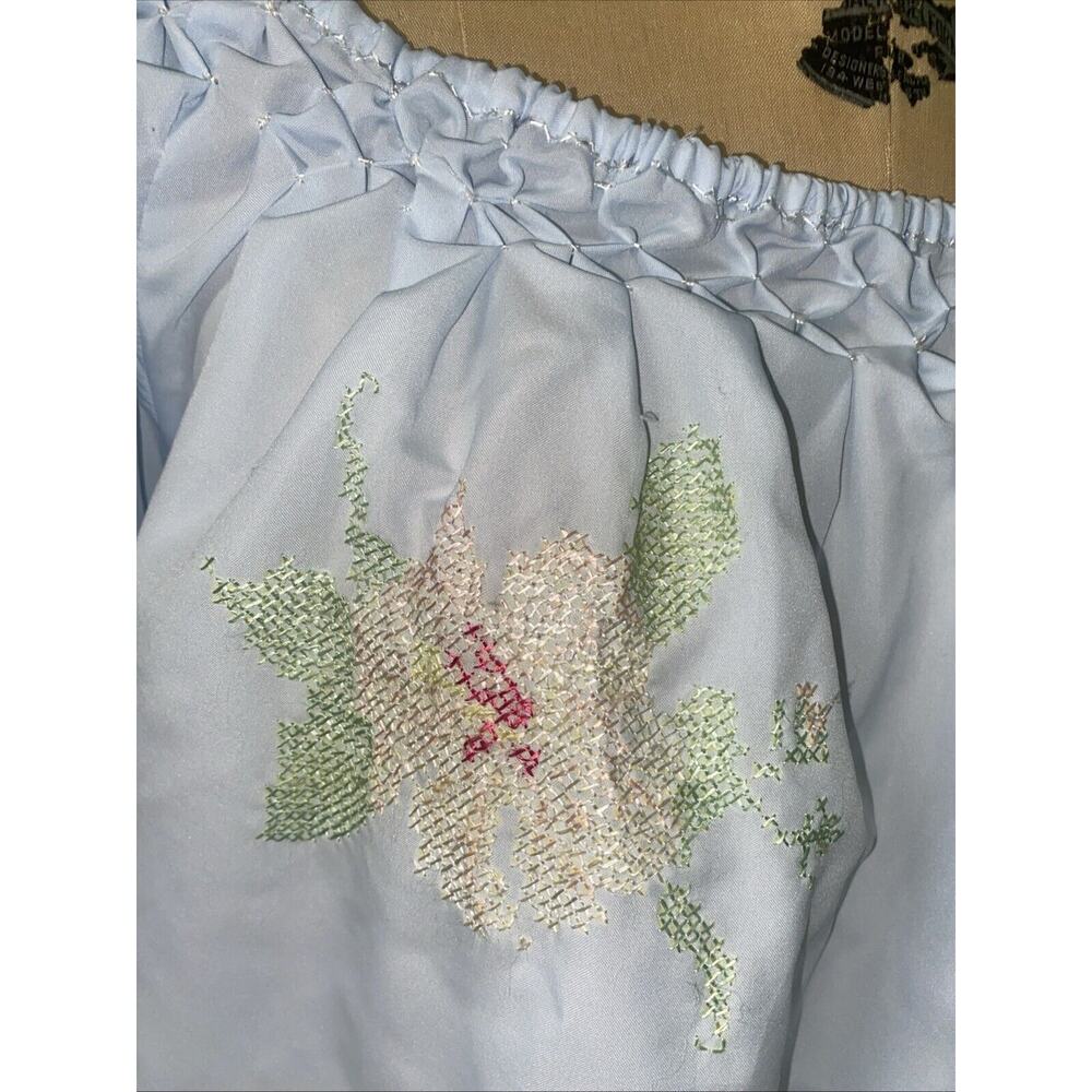 Handmade VTG 60s 70s Blue Cottagecore Country Set Maxi Skirt Blouse Sz Medium - Picture 3 of 11